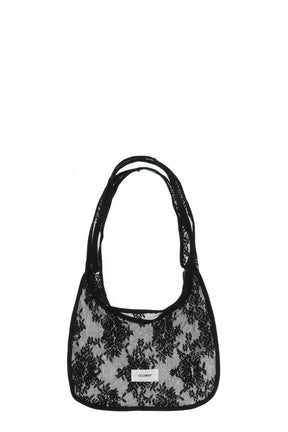 FLORAL LACE BAG / BLK