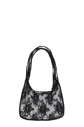 FLORAL LACE BAG / BLK