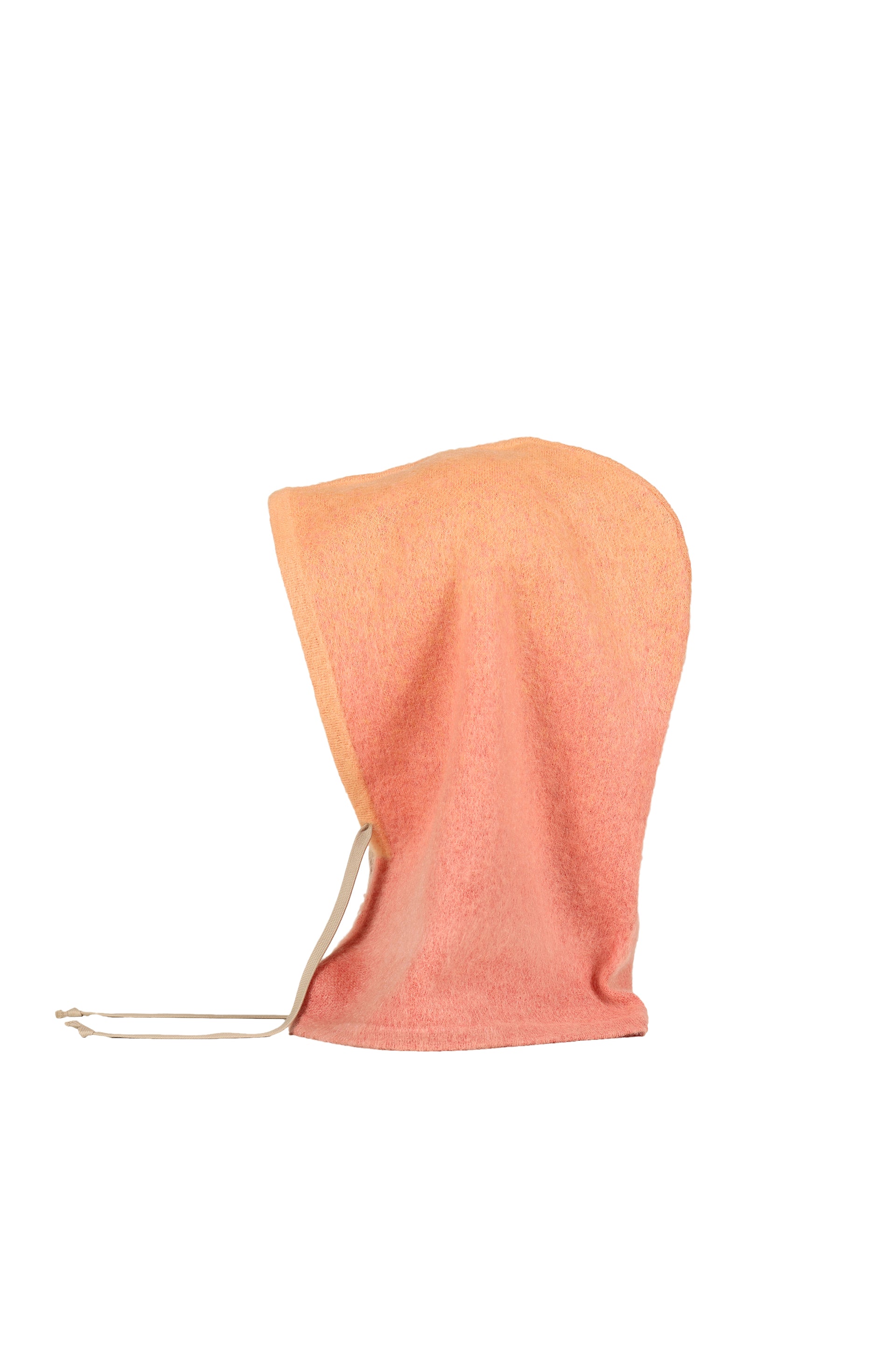 MOHAIR KNIT HOOD BALACLAVA / ORG PNK