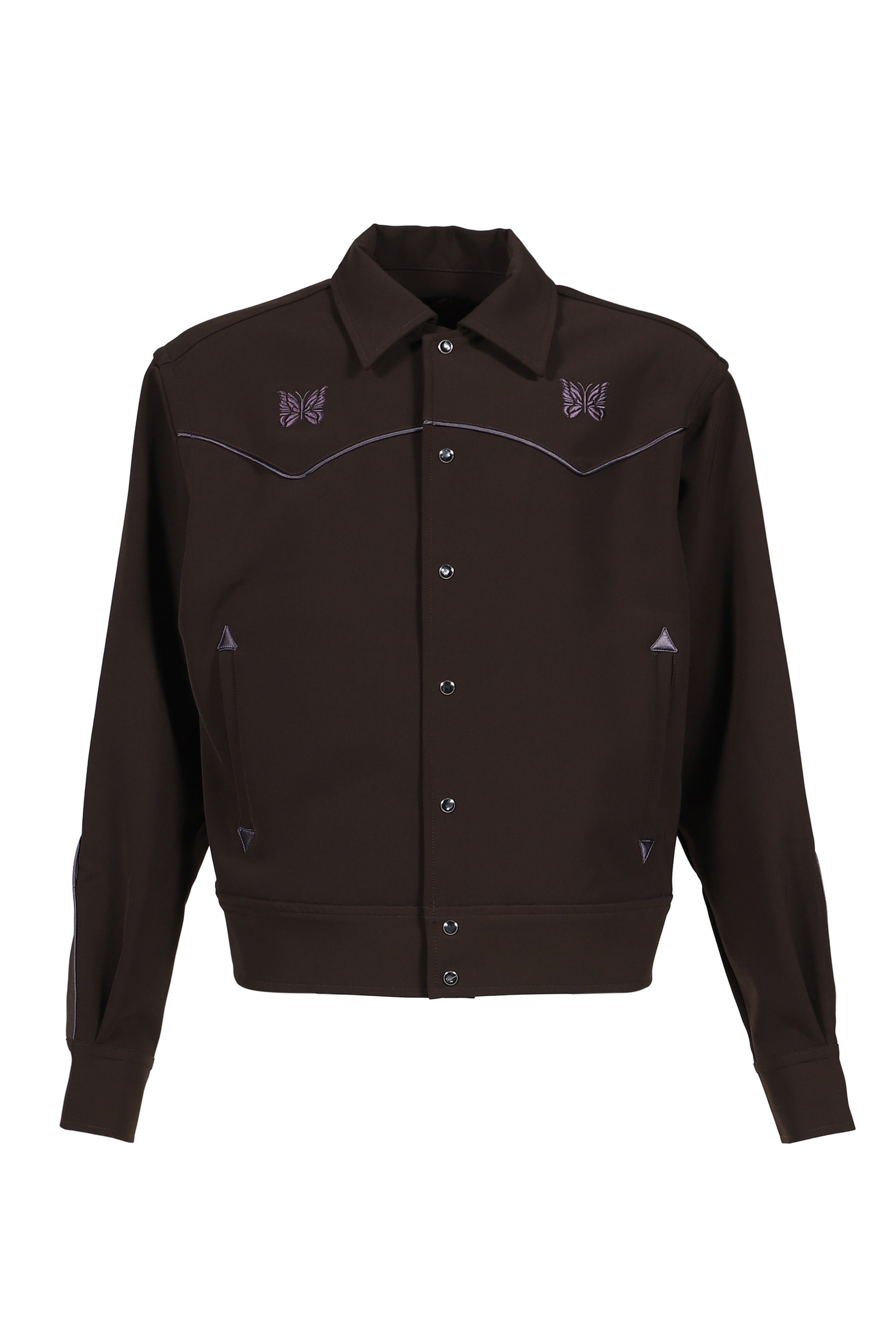 PIPING COWBOY JACKET - POLY DOUBLE CLOTH / BRW