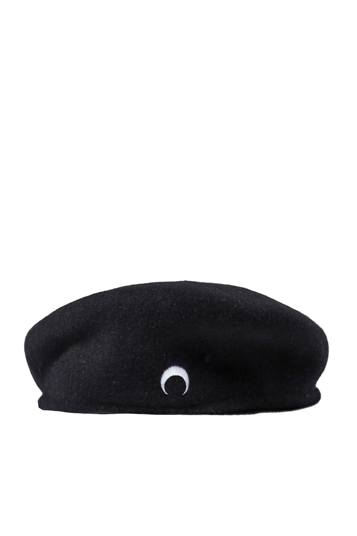 MOON LOGO FELTED WOOL BERET / BLK