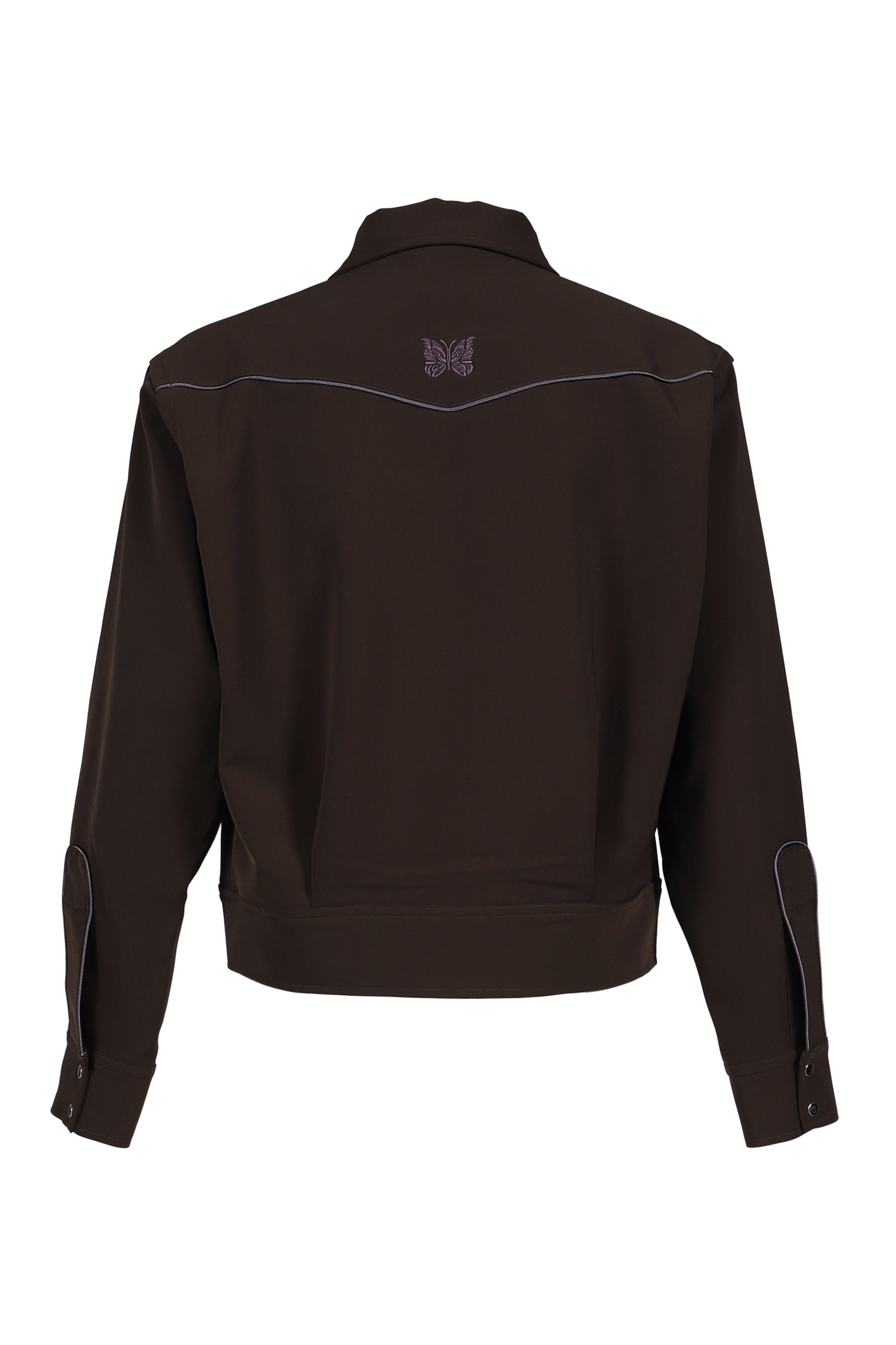 PIPING COWBOY JACKET - POLY DOUBLE CLOTH / BRW