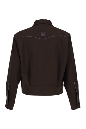 PIPING COWBOY JACKET - POLY DOUBLE CLOTH / BRW