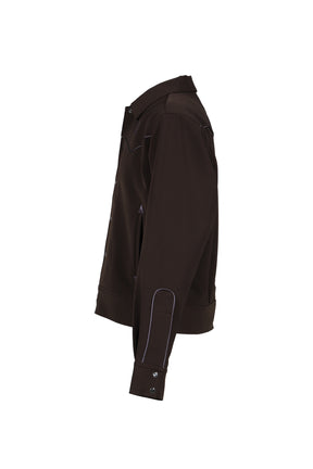 PIPING COWBOY JACKET - POLY DOUBLE CLOTH / BRW