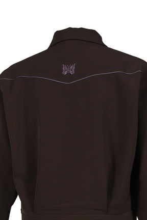 PIPING COWBOY JACKET - POLY DOUBLE CLOTH / BRW