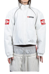 EXAGGERATED SHOULDER TRACK JACKET / WHT