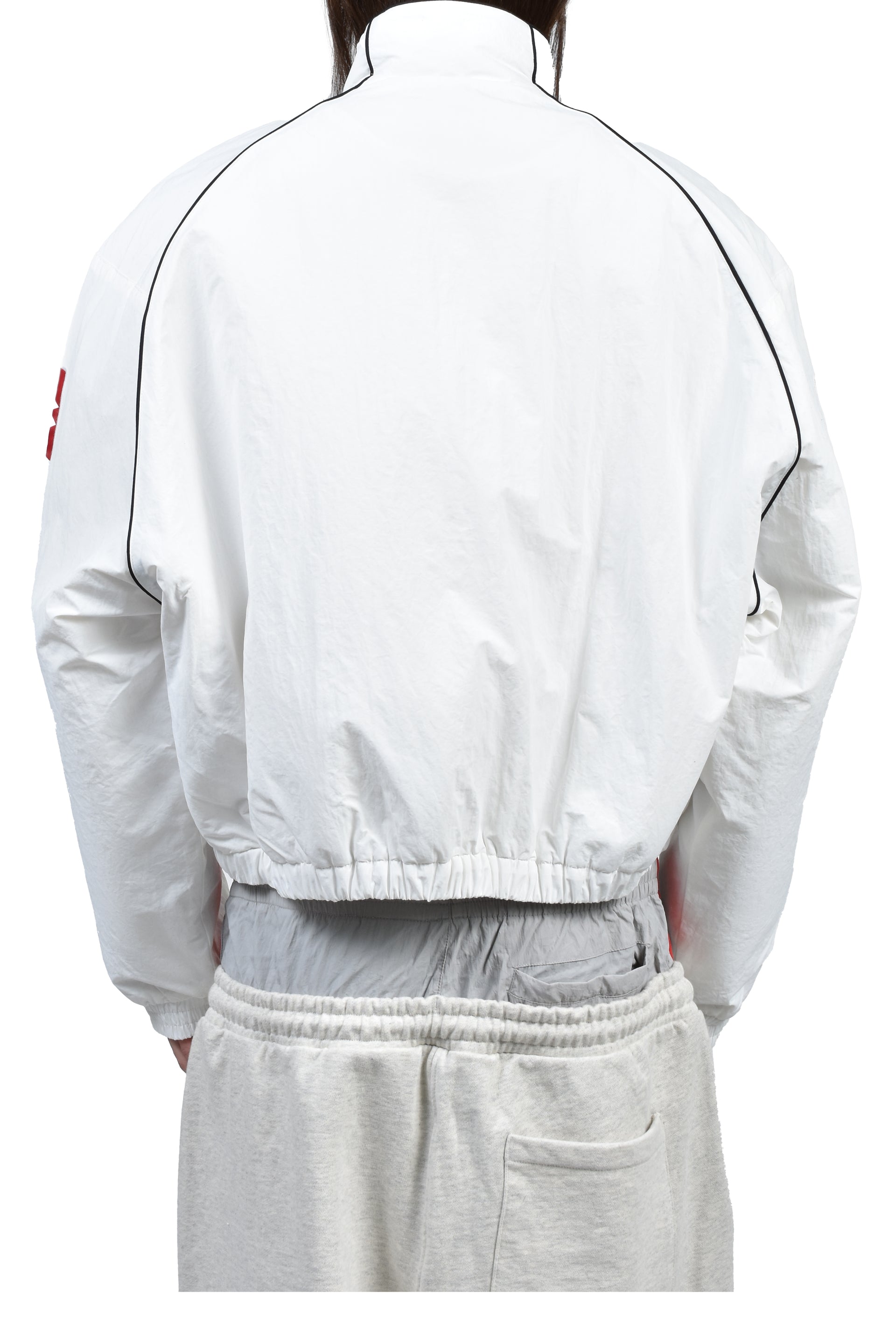 EXAGGERATED SHOULDER TRACK JACKET / WHT