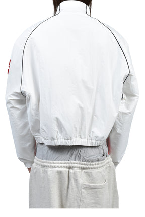 EXAGGERATED SHOULDER TRACK JACKET / WHT