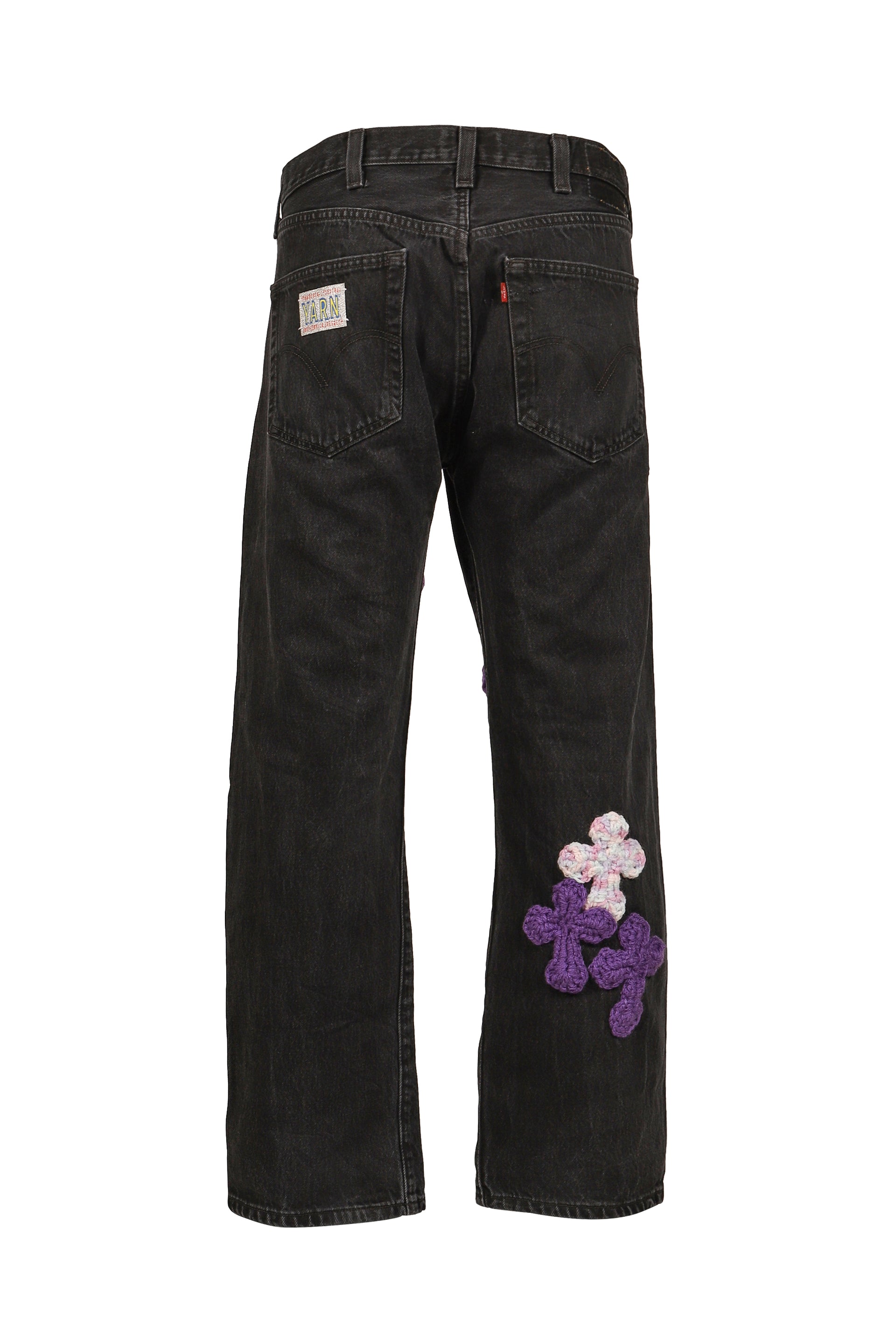 y.a.r.n デニム Y.A.R.N. ヤーン FW25 NUBIAN限定 3D CROSS BLACK DENIM / BLK