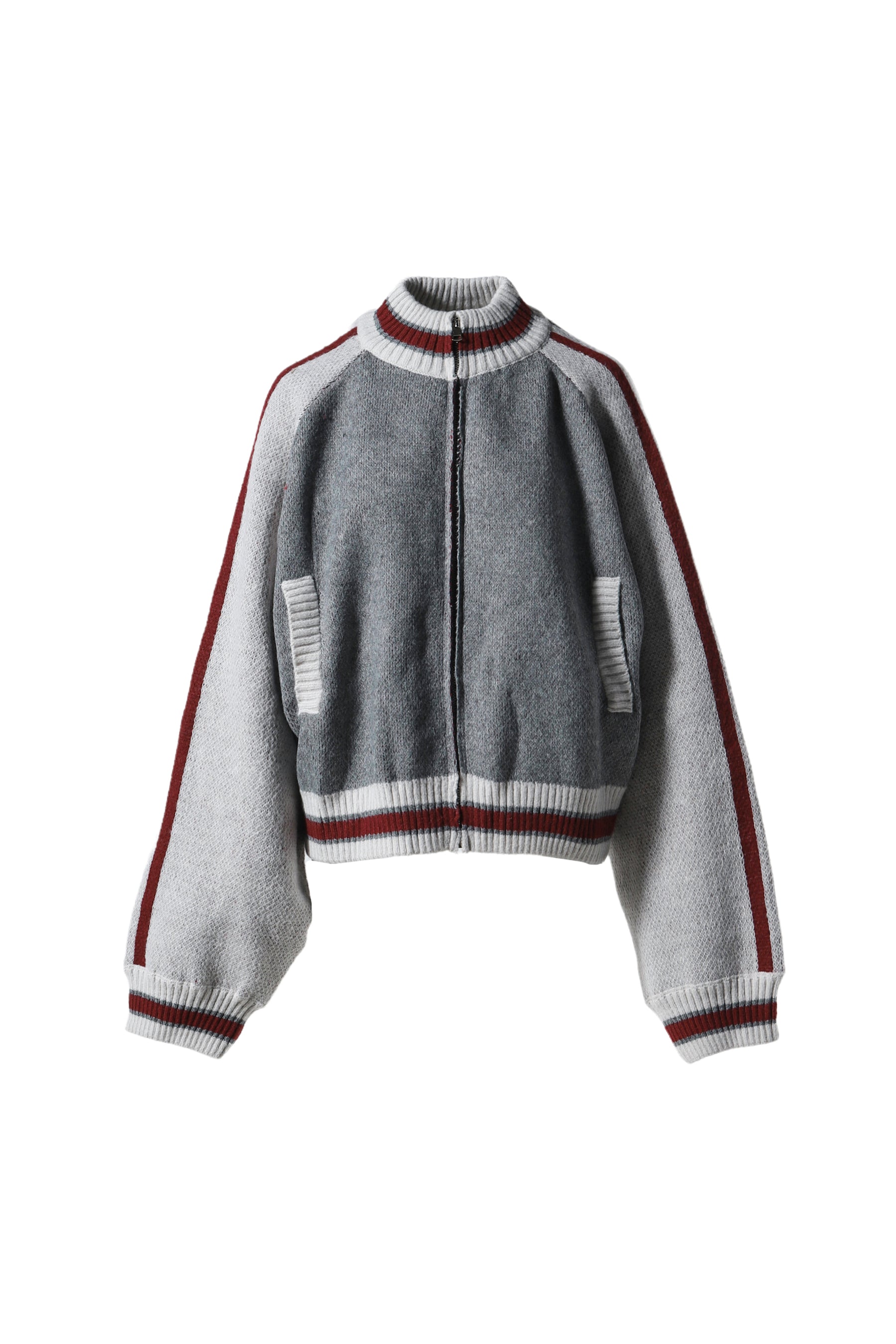 TEAM 85 KNITTED BOMBER JACKET / GRY