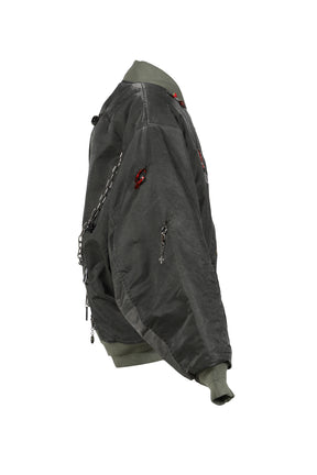 doublet FW25 KEY CHAIN DECORATED BOMBER JACKET / KHA - NUBIAN