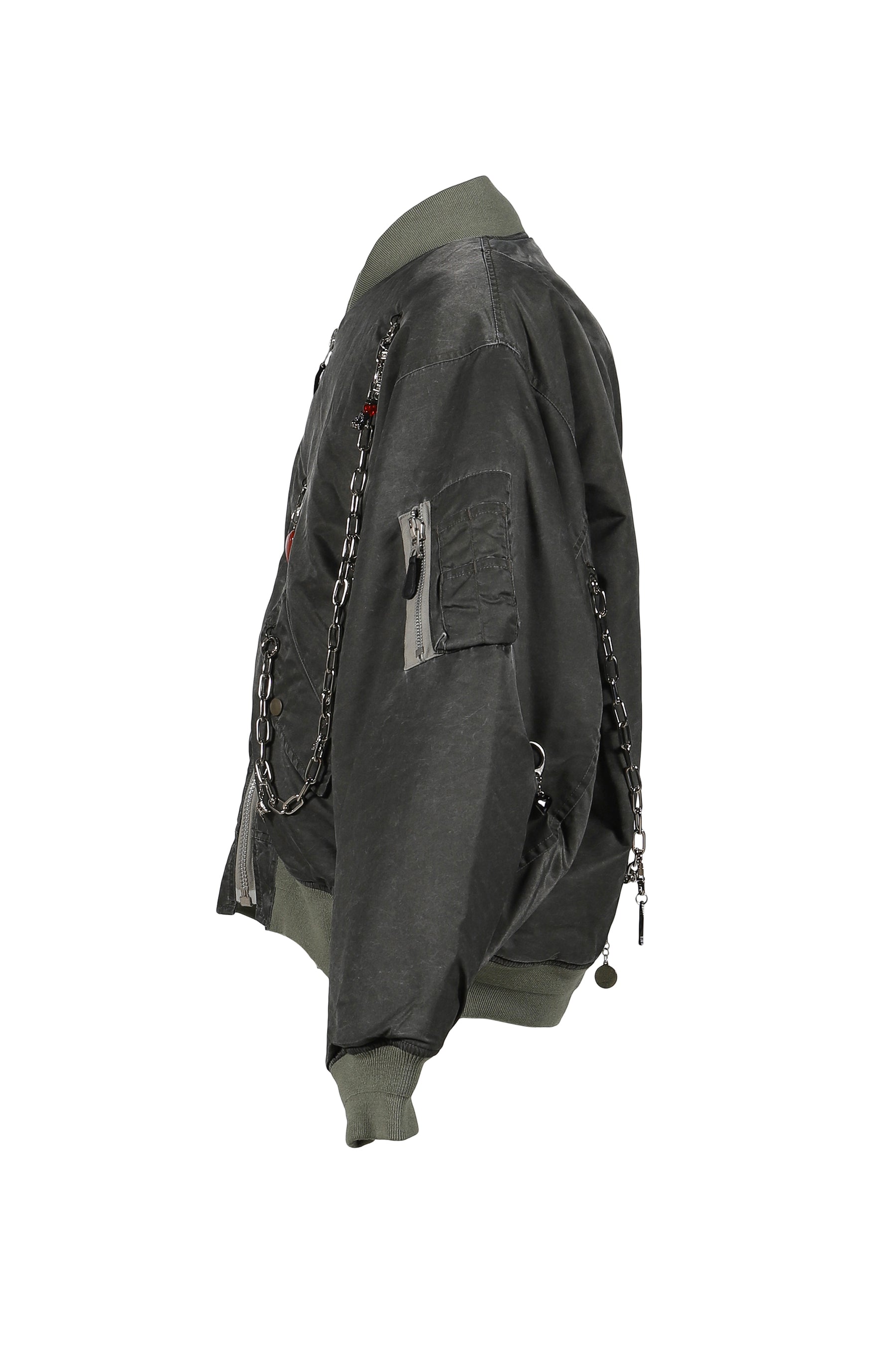 doublet FW25 KEY CHAIN DECORATED BOMBER JACKET / KHA - NUBIAN