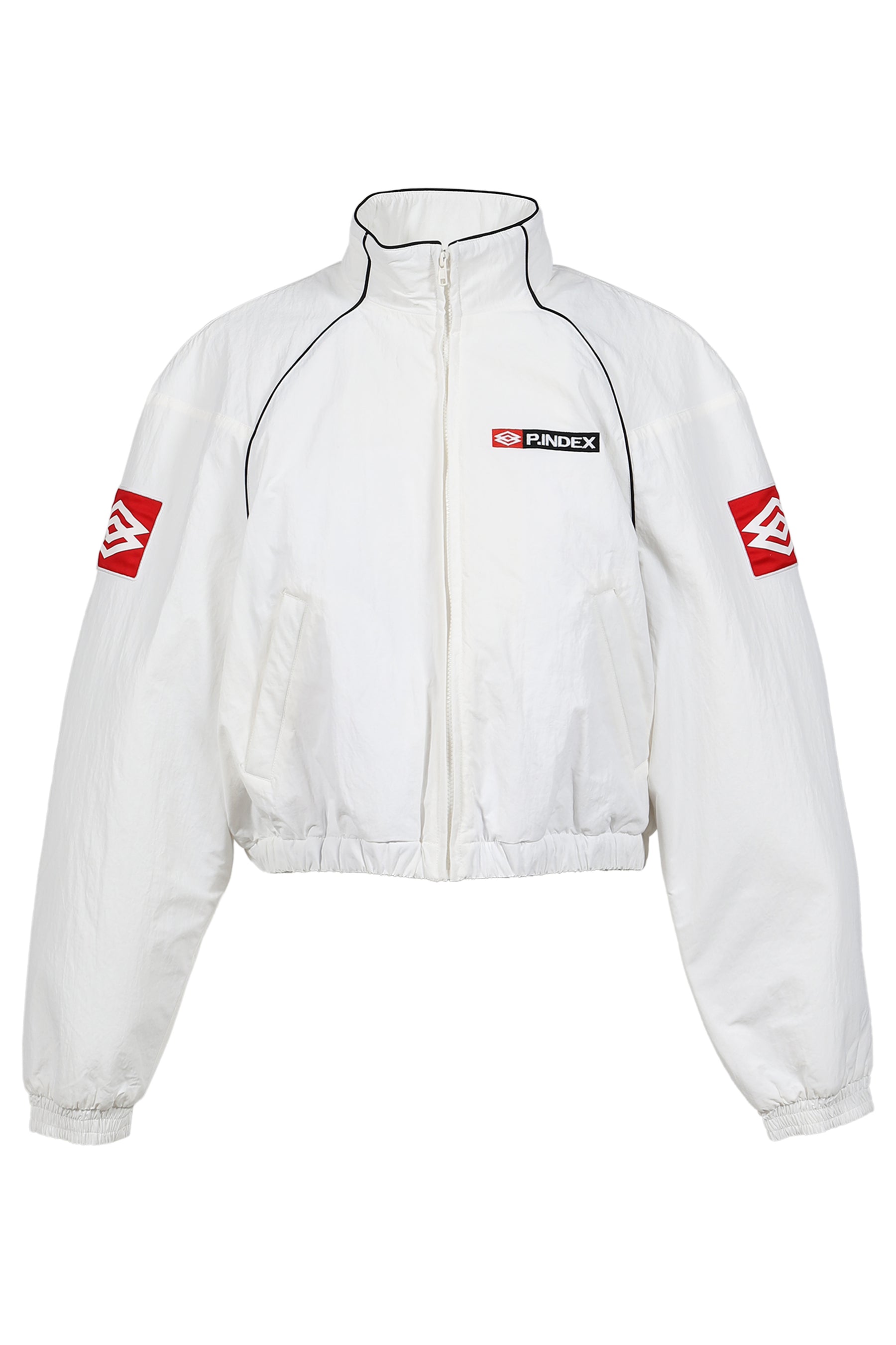 EXAGGERATED SHOULDER TRACK JACKET / WHT