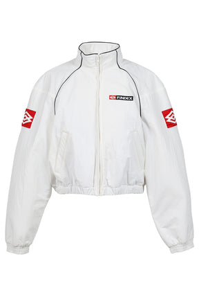 EXAGGERATED SHOULDER TRACK JACKET / WHT