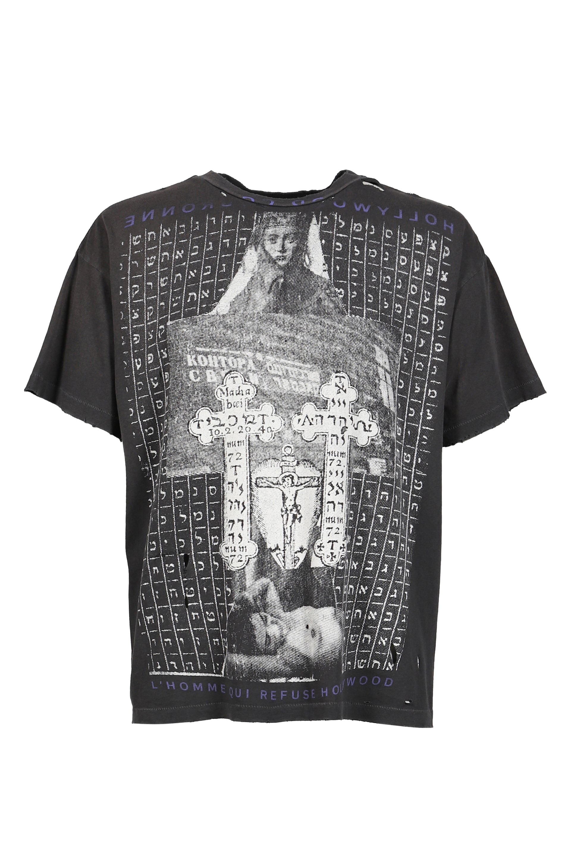 HOLLYWOOD COURONNE T-SHIRT / WASHED BLK
