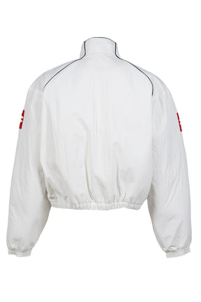 EXAGGERATED SHOULDER TRACK JACKET / WHT