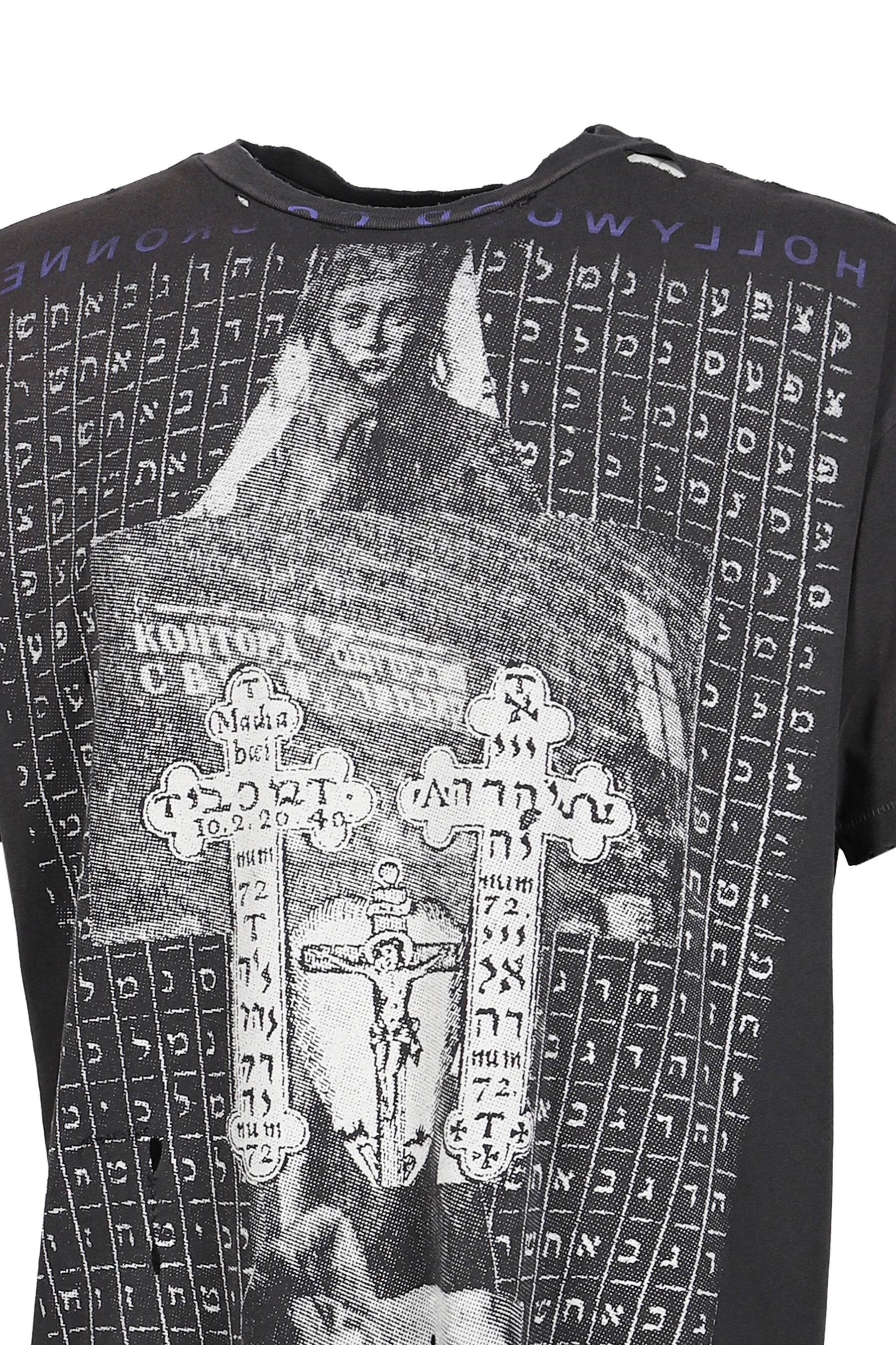 HOLLYWOOD COURONNE T-SHIRT / WASHED BLK