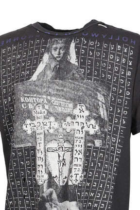 HOLLYWOOD COURONNE T-SHIRT / WASHED BLK
