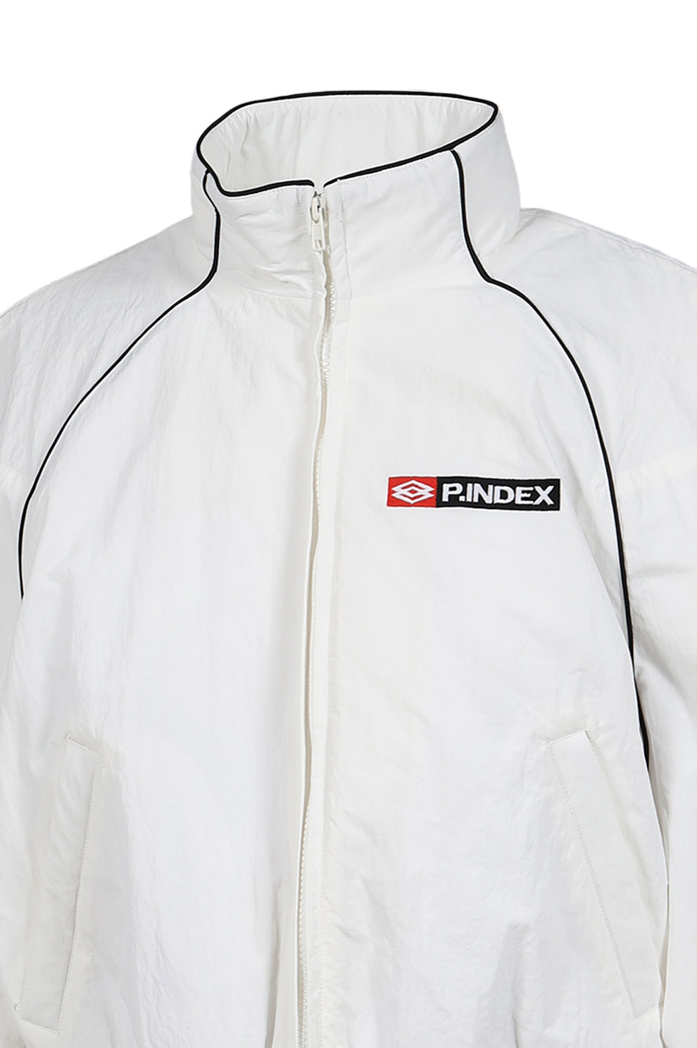 EXAGGERATED SHOULDER TRACK JACKET / WHT