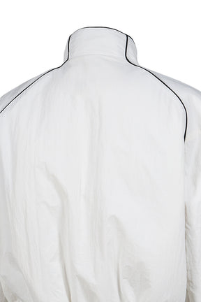 EXAGGERATED SHOULDER TRACK JACKET / WHT
