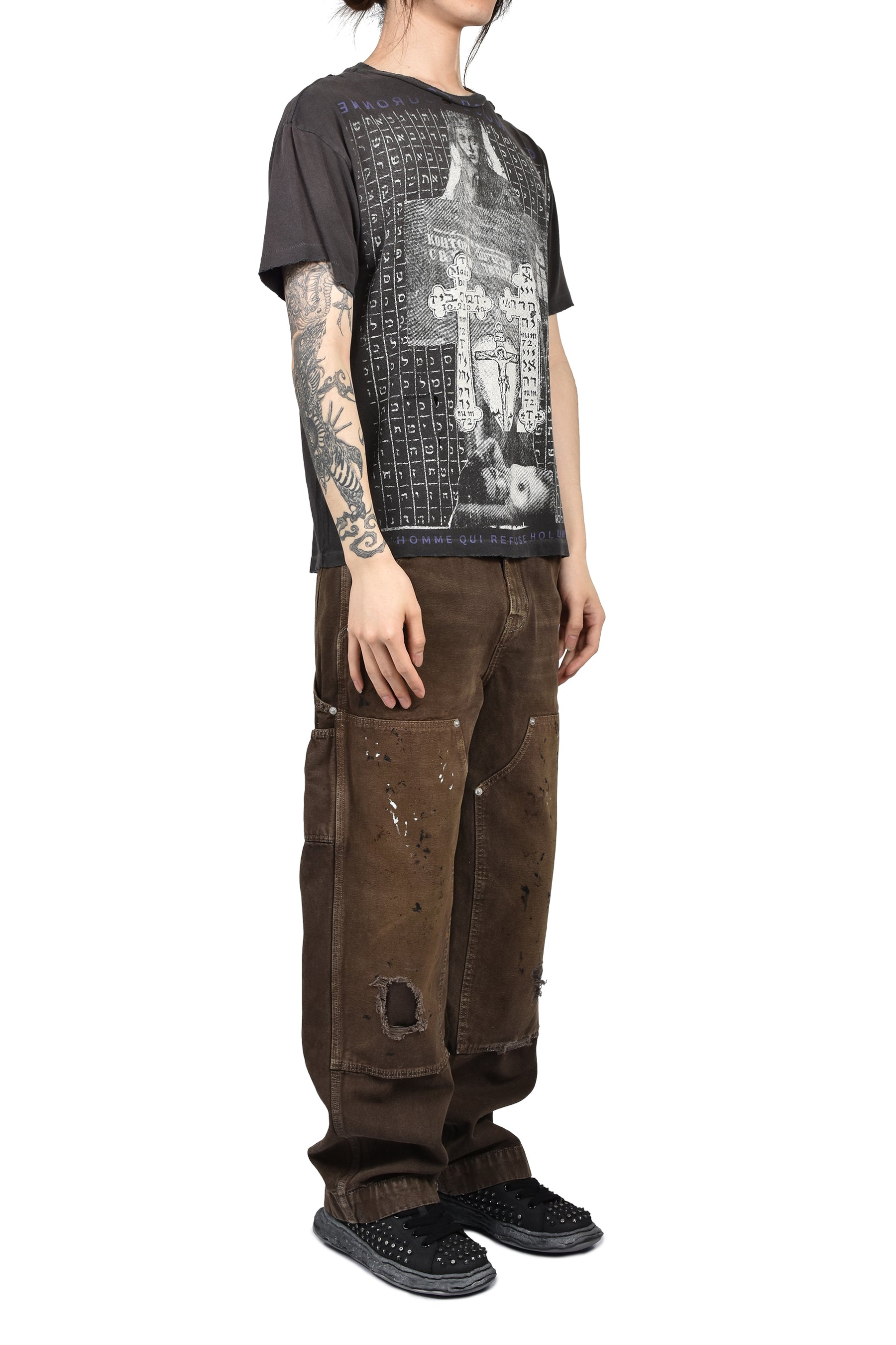 HOLLYWOOD COURONNE T-SHIRT / WASHED BLK