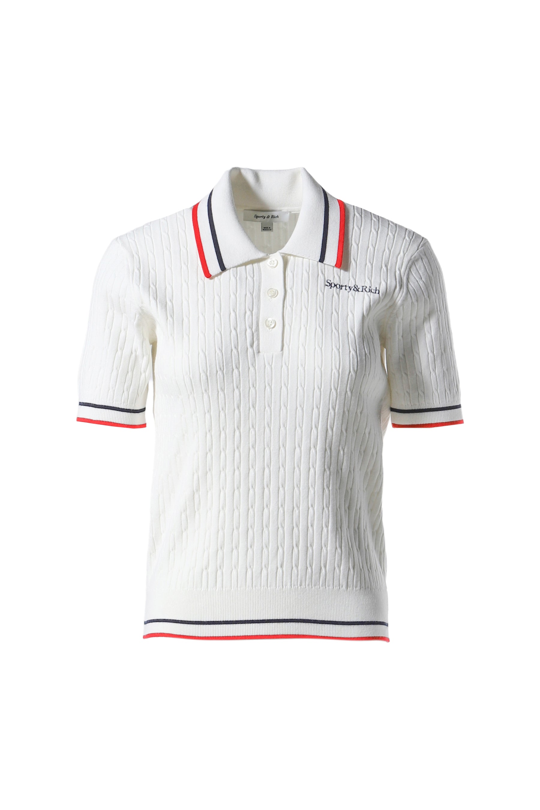 SERIF LOGO MILA POLO SHORT-SLEEVES / WHT