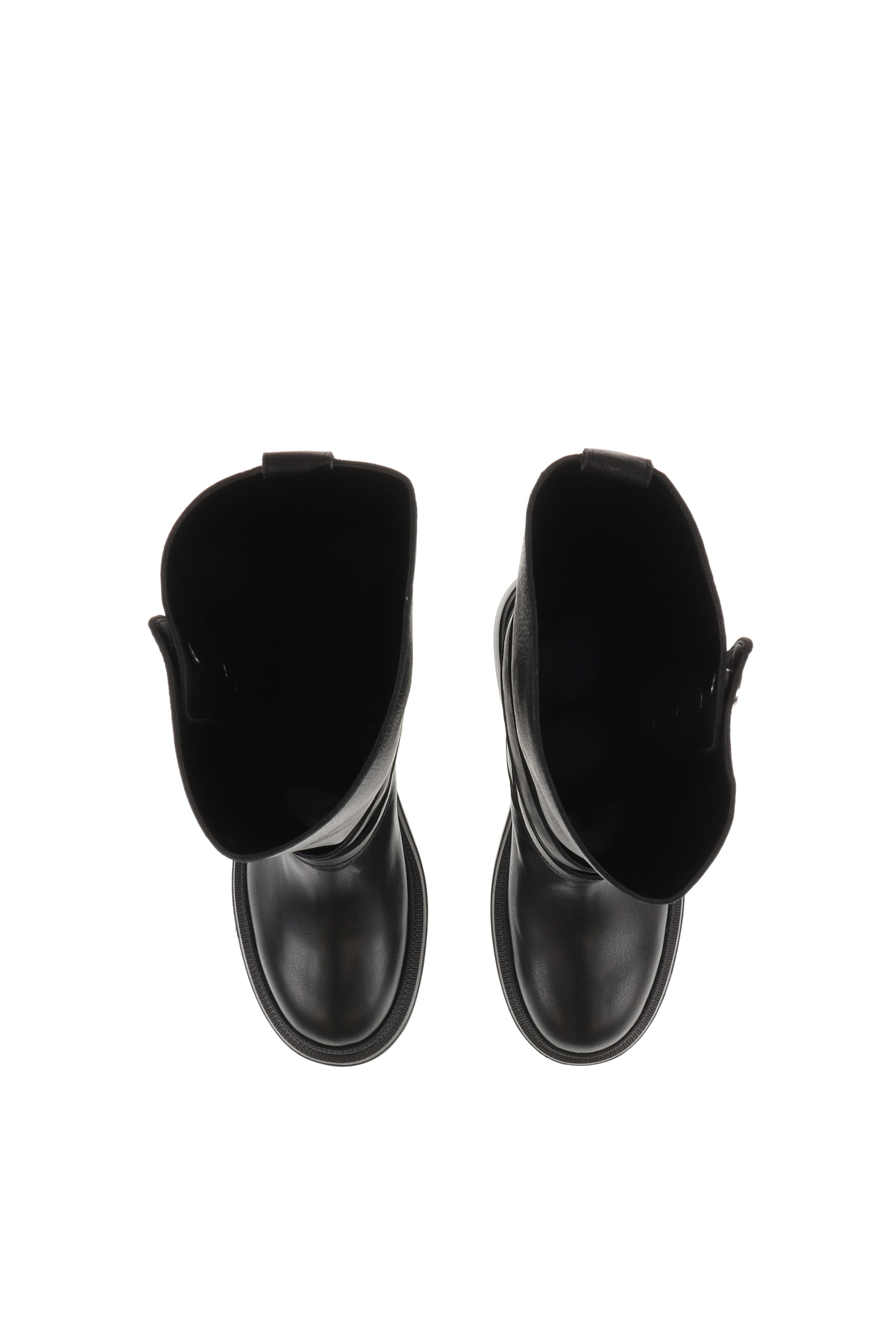 SNAP OPEN MIDDLE BOOTS / BLK