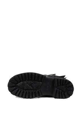 SNAP OPEN MIDDLE BOOTS / BLK