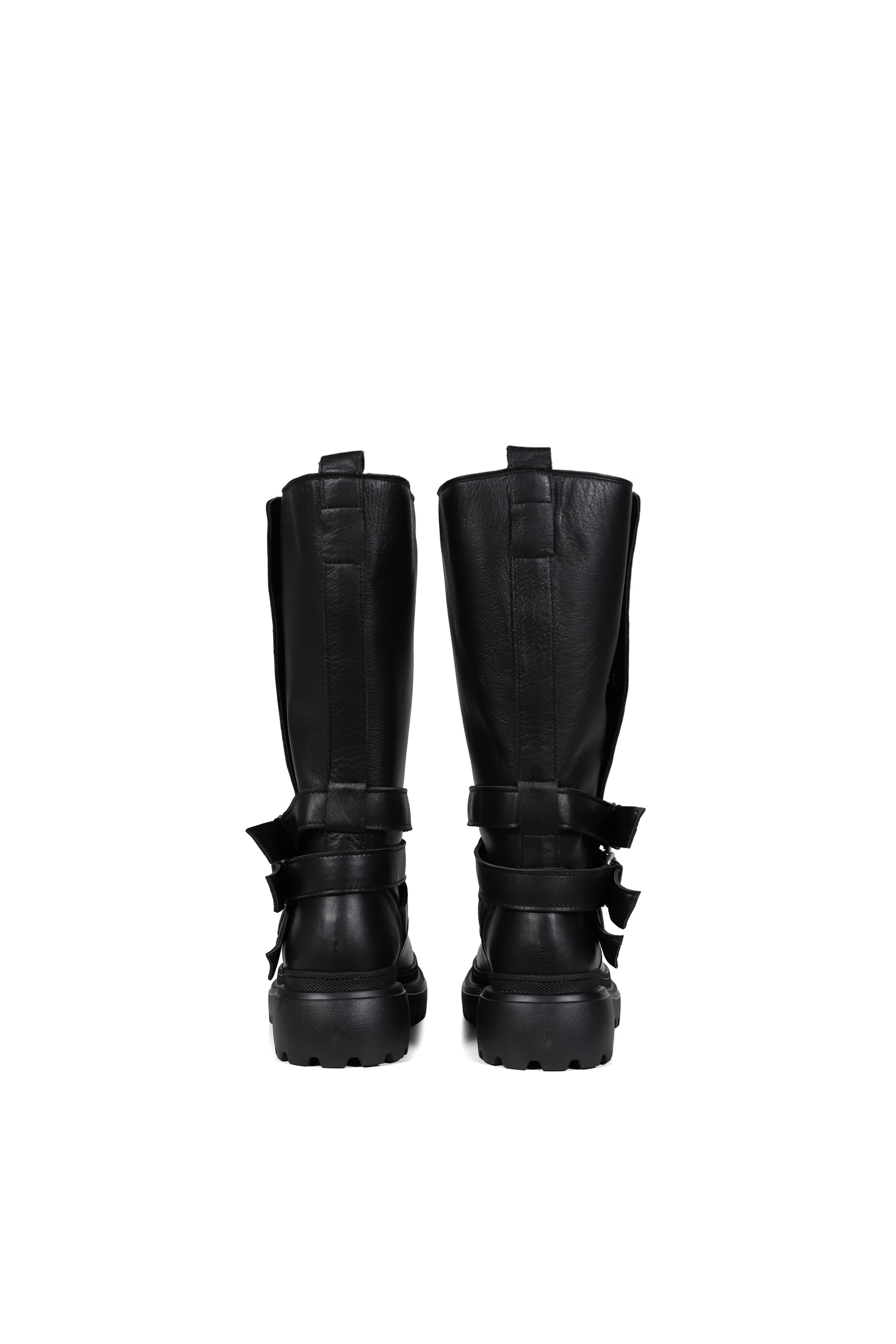 SNAP OPEN MIDDLE BOOTS / BLK