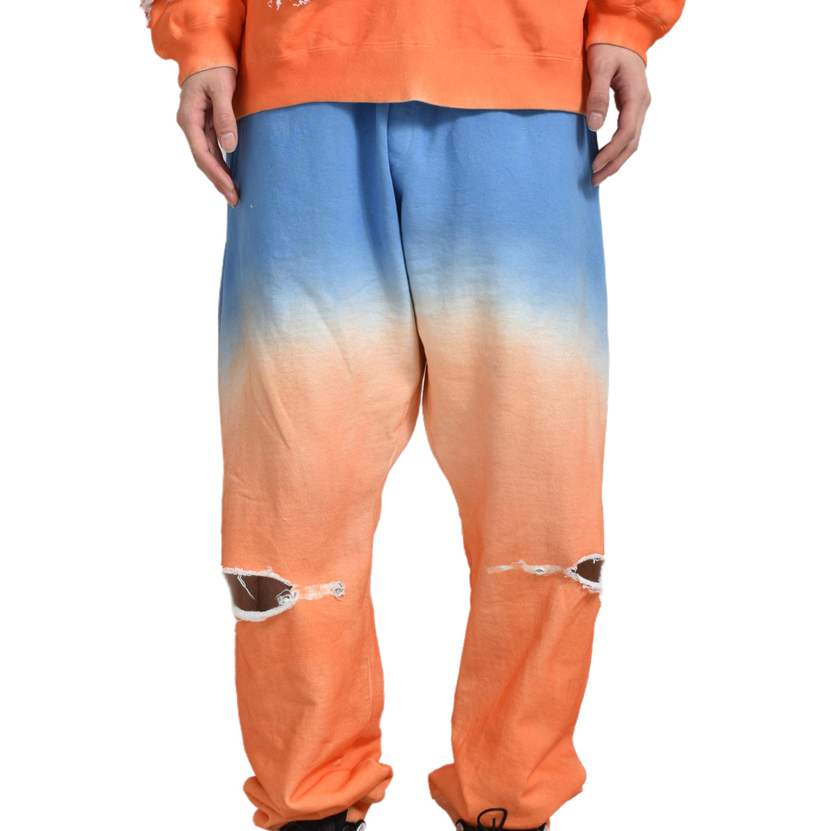 JUN/NAKAYAMA ジュン ナカヤマ FW24 DISTRESSED SWEATPANTS / SKY - NUBIAN