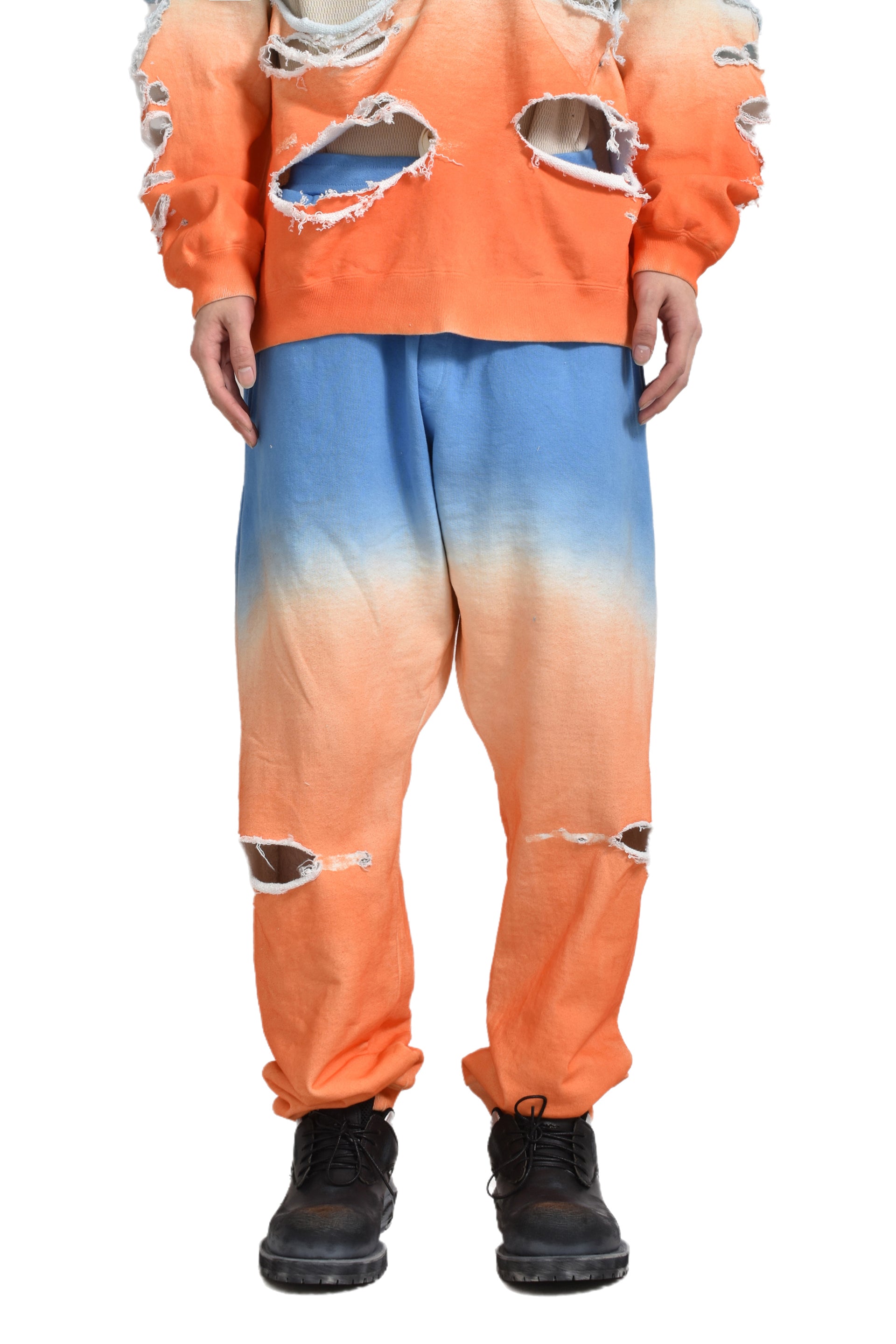 JUN/NAKAYAMA DISTRESSED SWEATPANTS / SKY