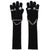 JEWELRY ATTACHED LONG GLOVES/SMALL / BLK/SIL