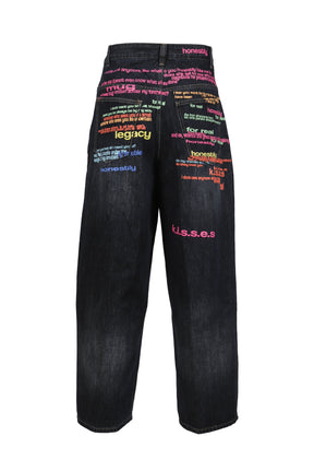 INDIGO RAINBOW SCRIPT XL COLOSSUS JEAN / IND