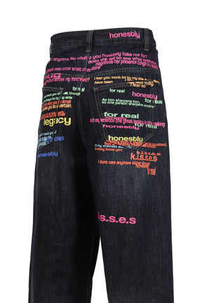 INDIGO RAINBOW SCRIPT XL COLOSSUS JEAN / IND