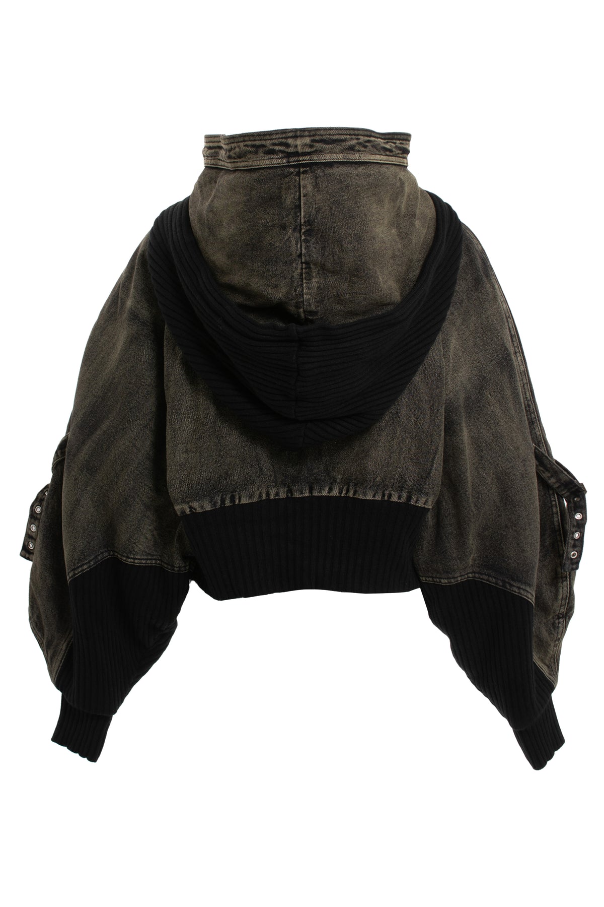 DOUBLE LAYERED HOOD USED BOMBER / BLK