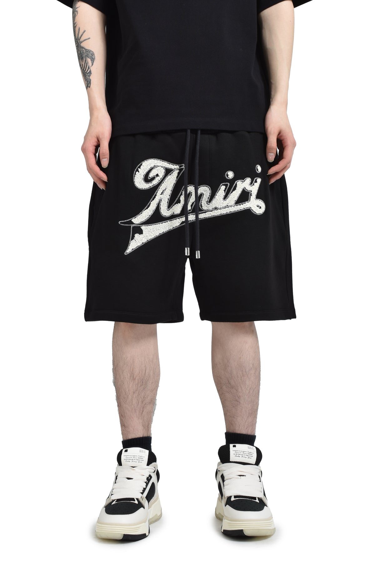 DISTRESSED AMIRI SWEATSHORT / BLK