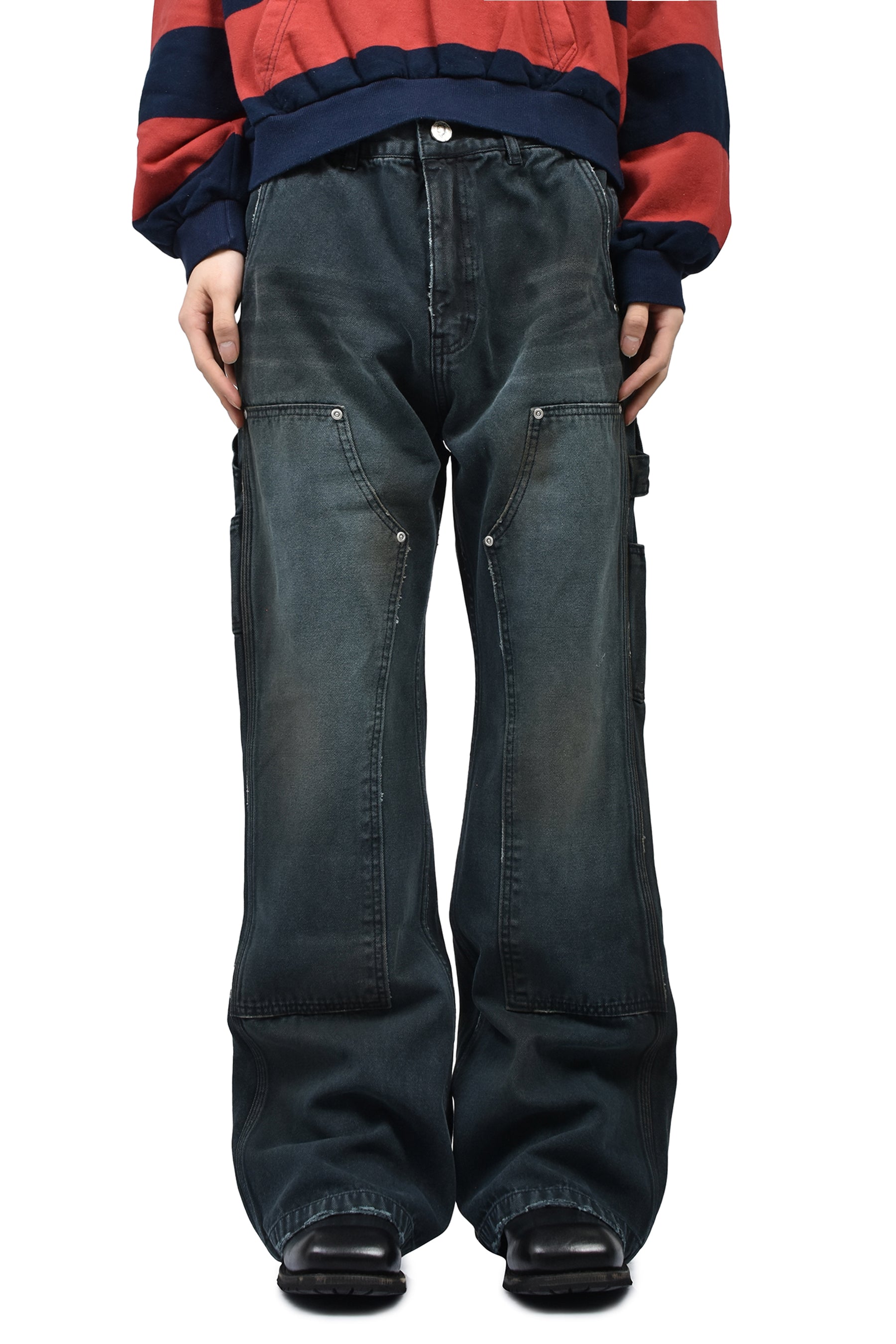 CARPENTER FLARED PANTS / WASHED BLK