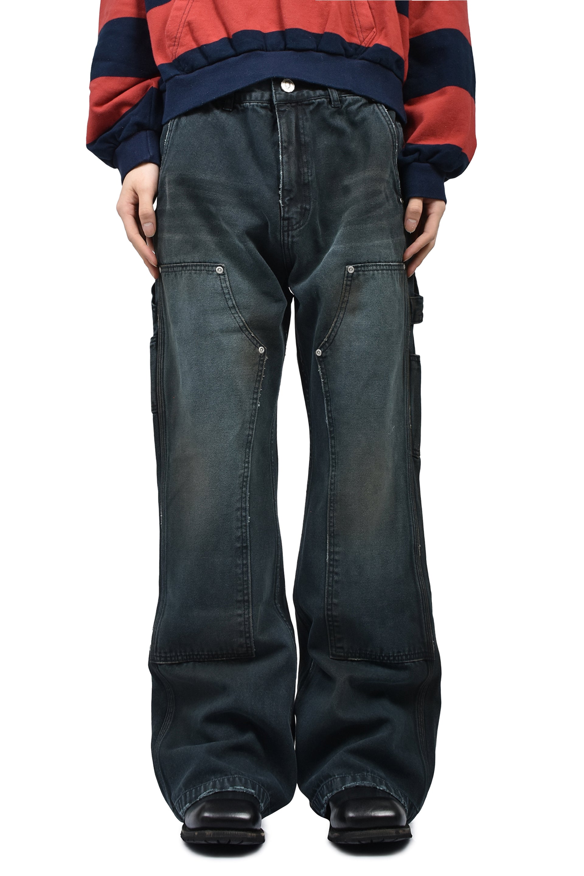 CARPENTER FLARED PANTS / WASHED BLK