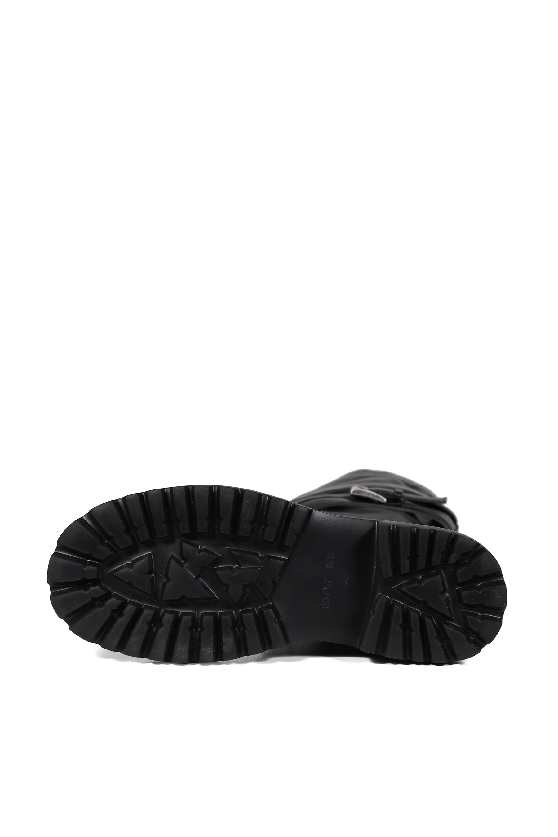FOLDED BELT LONG BOOTS / BLK