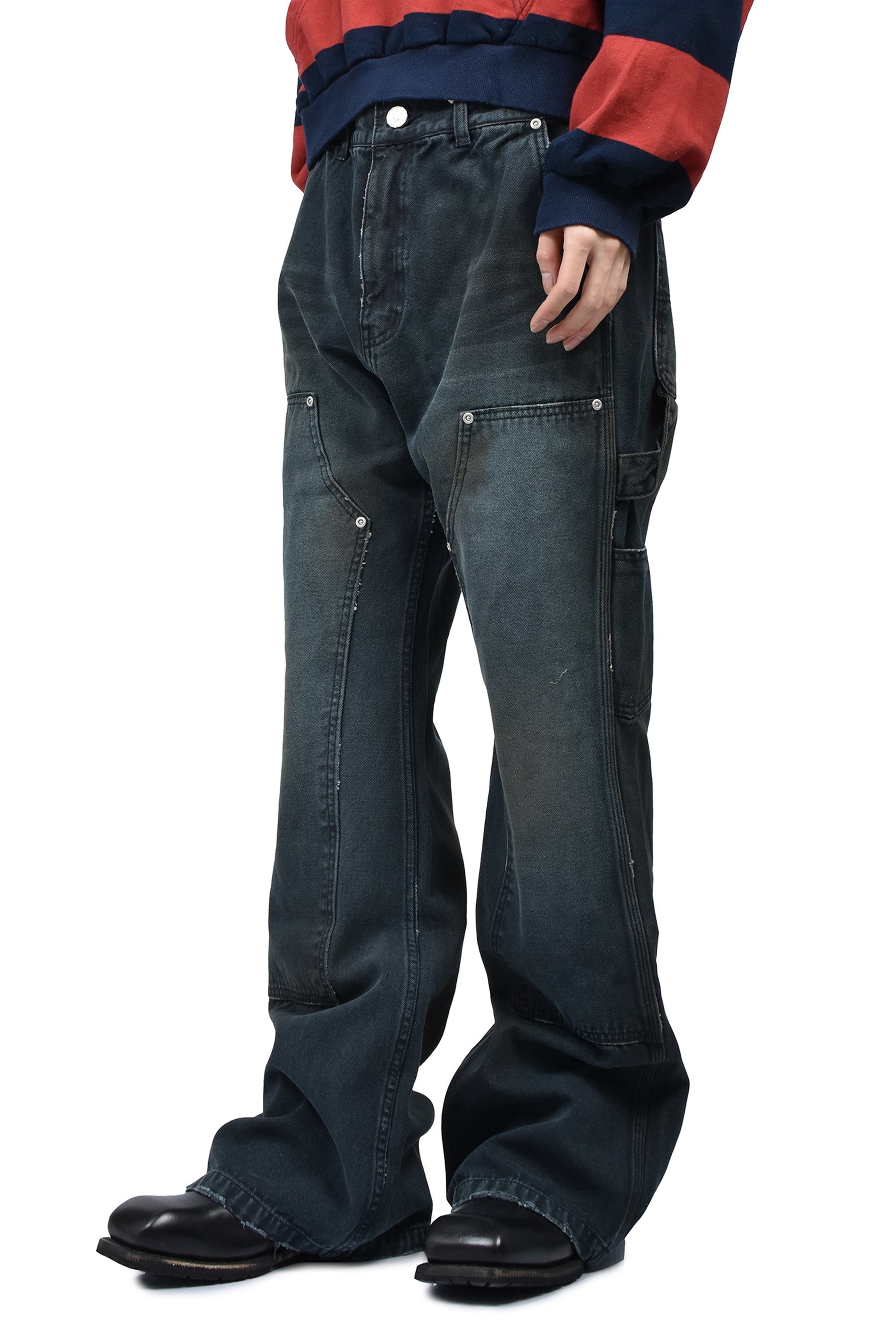 CARPENTER FLARED PANTS / WASHED BLK