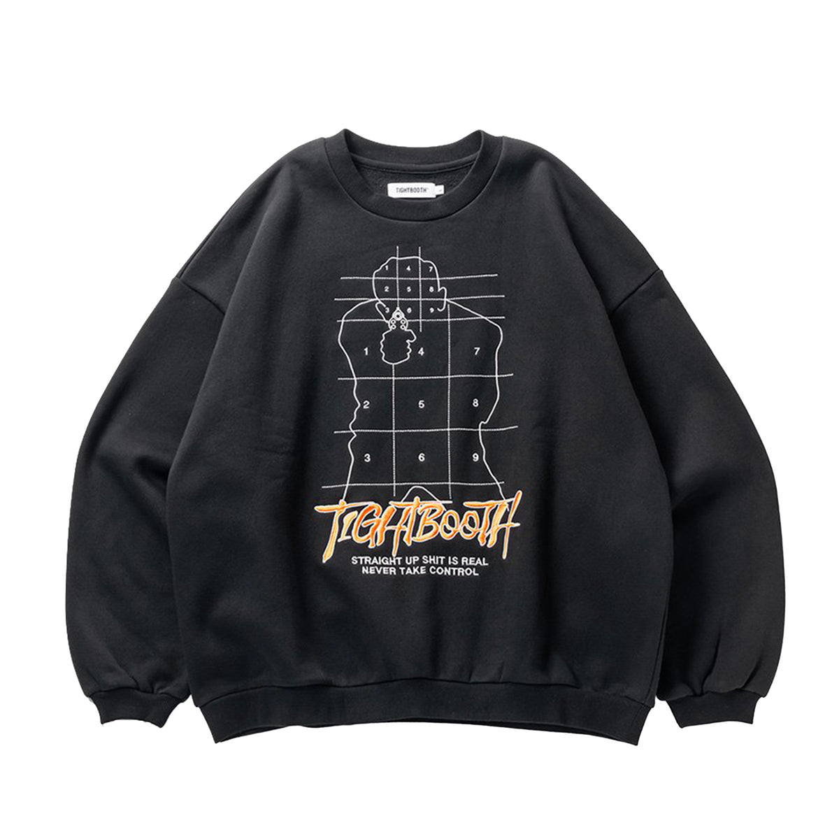 TIGHTBOOTH タイトブース FW23 REVENGE MAN CREW SWEAT / BLK -NUBIAN