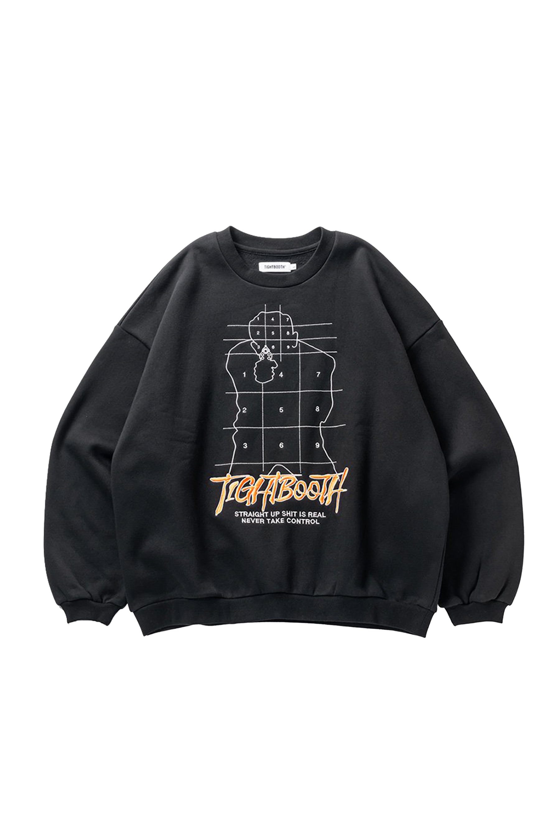 TIGHTBOOTH タイトブースFW23 REVENGE MAN CREW SWEAT / BLK -NUBIAN