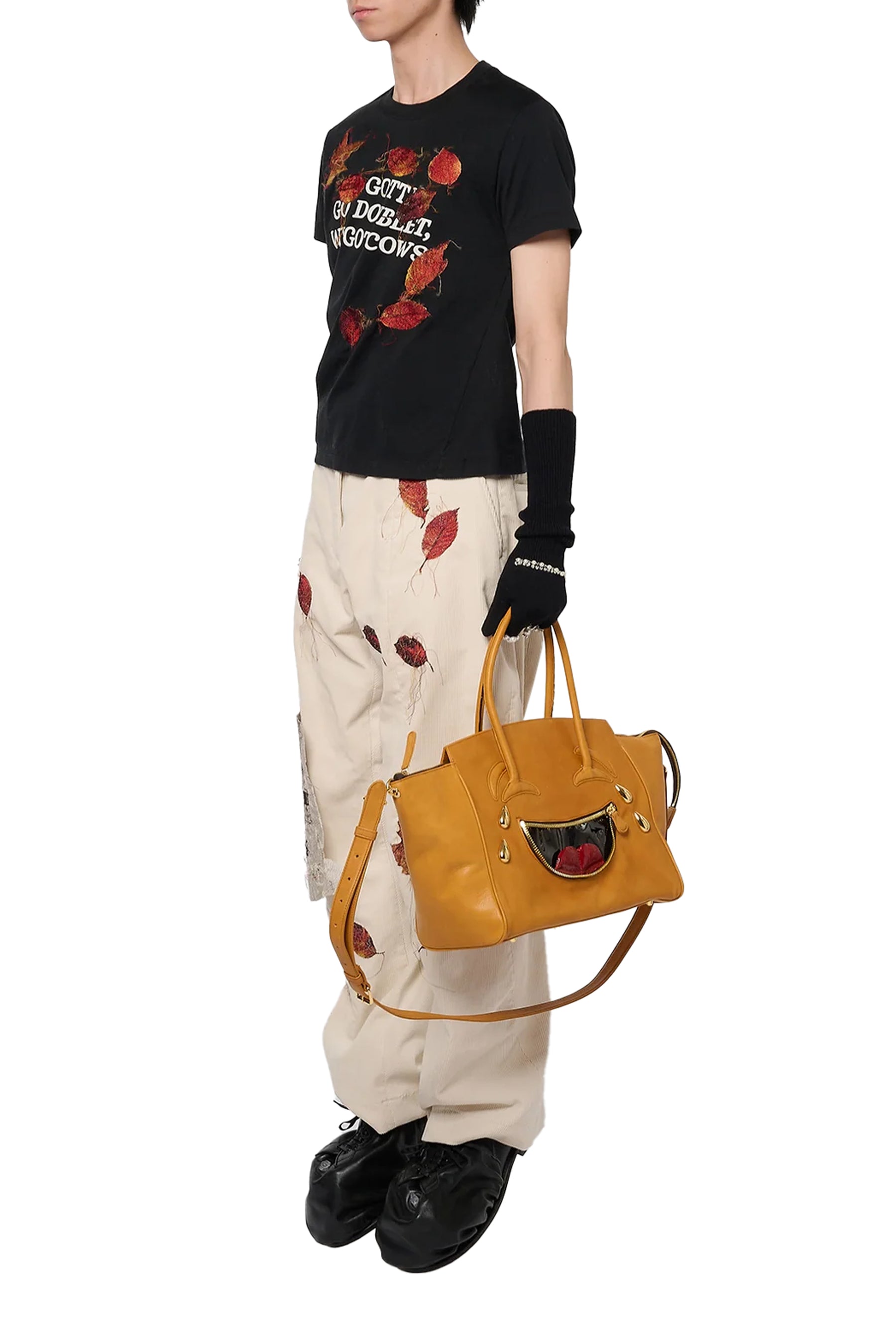 JEWELRY ATTACHED LONG GLOVES / LARGE / BLK / GOLD