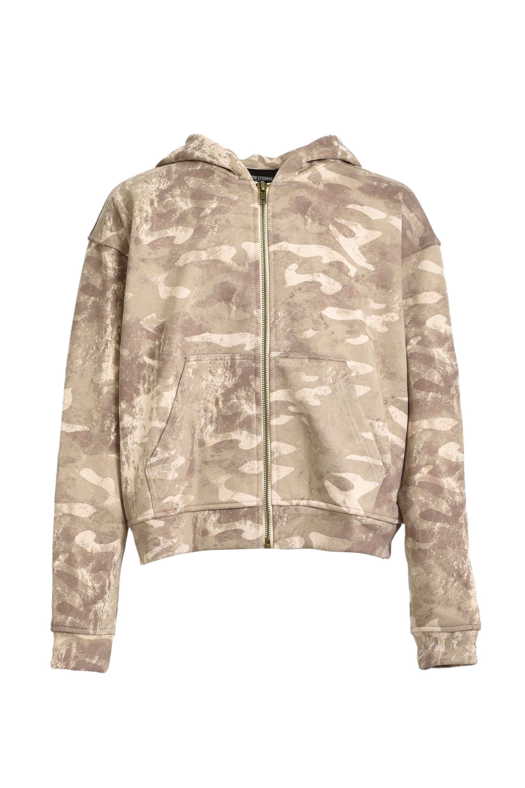 CAMO MONOGRAM ZIP UP HOODIE / BRW