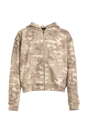 CAMO MONOGRAM ZIP UP HOODIE / BRW