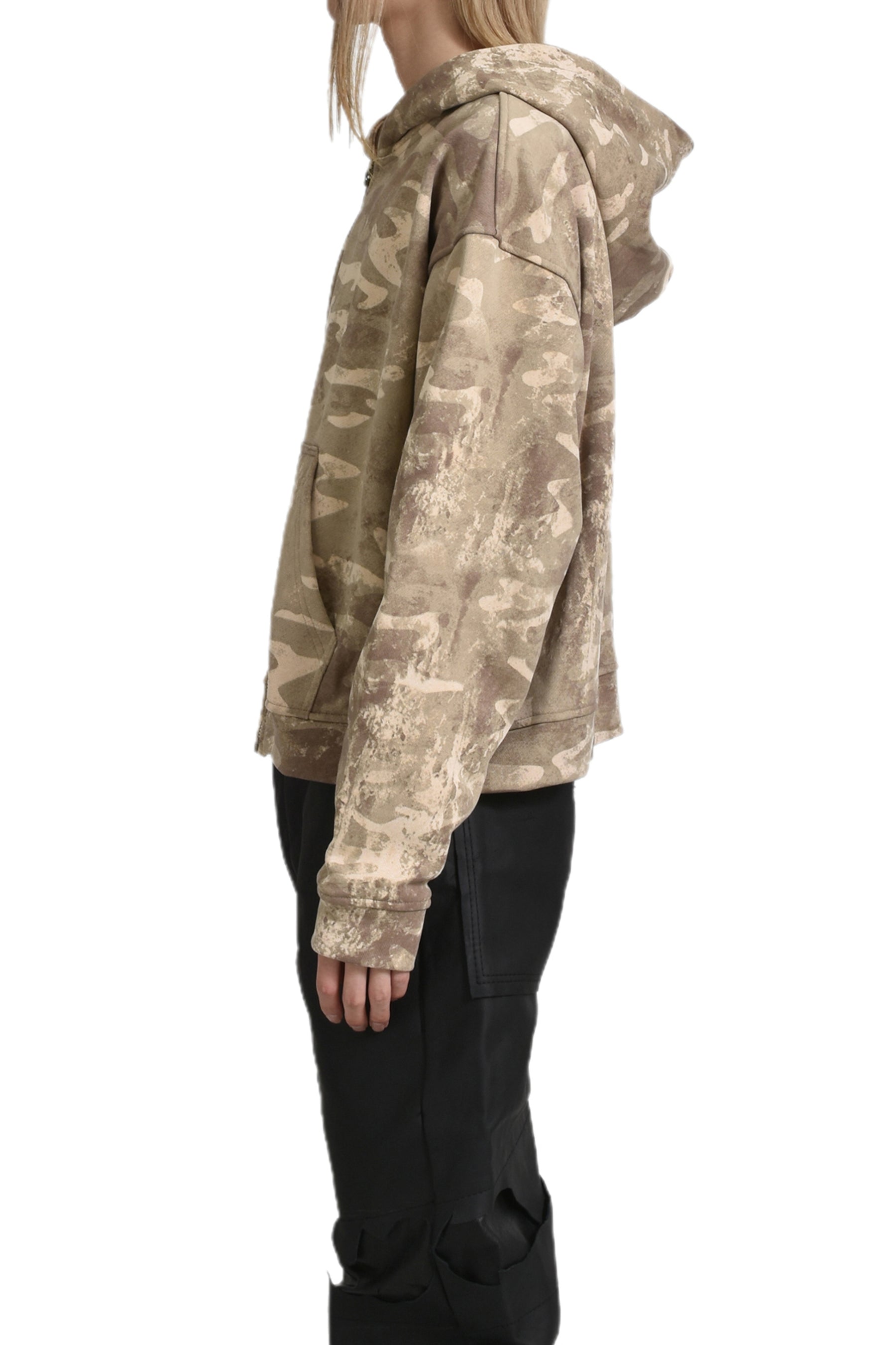 CAMO MONOGRAM ZIP UP HOODIE / BRW