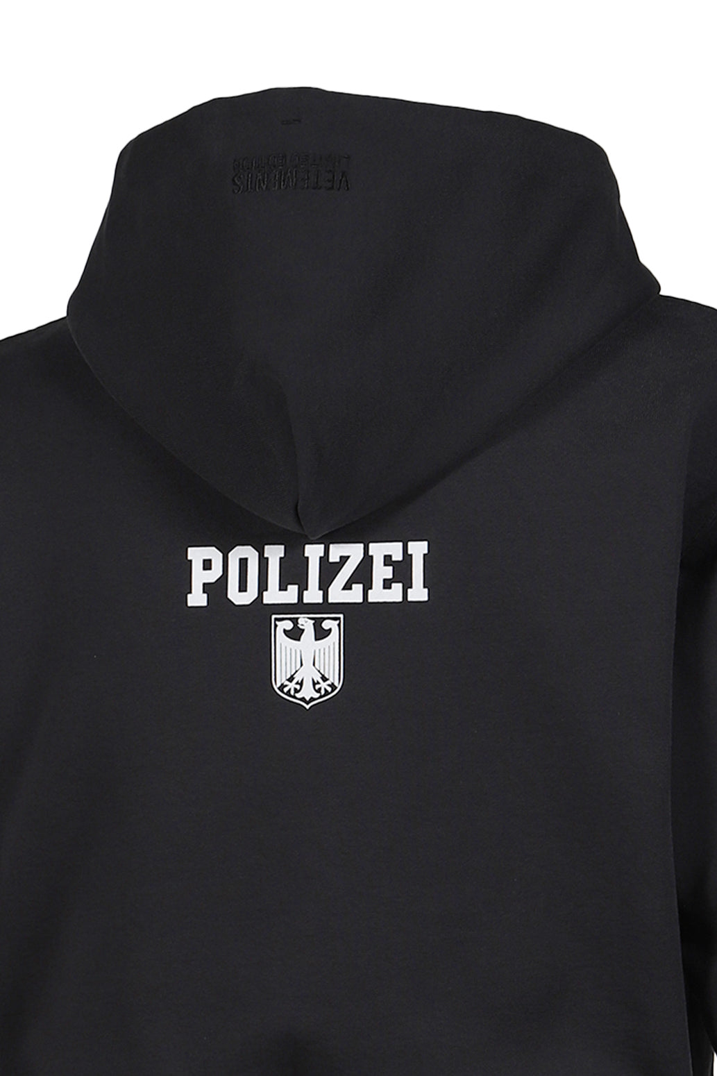 VETEMENTS ヴェトモン FW25 POLIZEI FITTED ZIP-UP HOODIE / BLK
