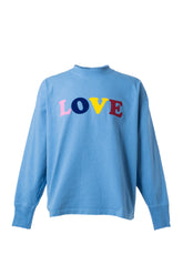 Perfect ribs BASIC LONG SLEEVE T-SHIRTS "LOVE" / SAX