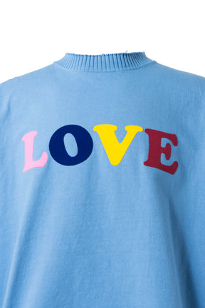 Perfect ribs BASIC LONG SLEEVE T-SHIRTS "LOVE" / SAX