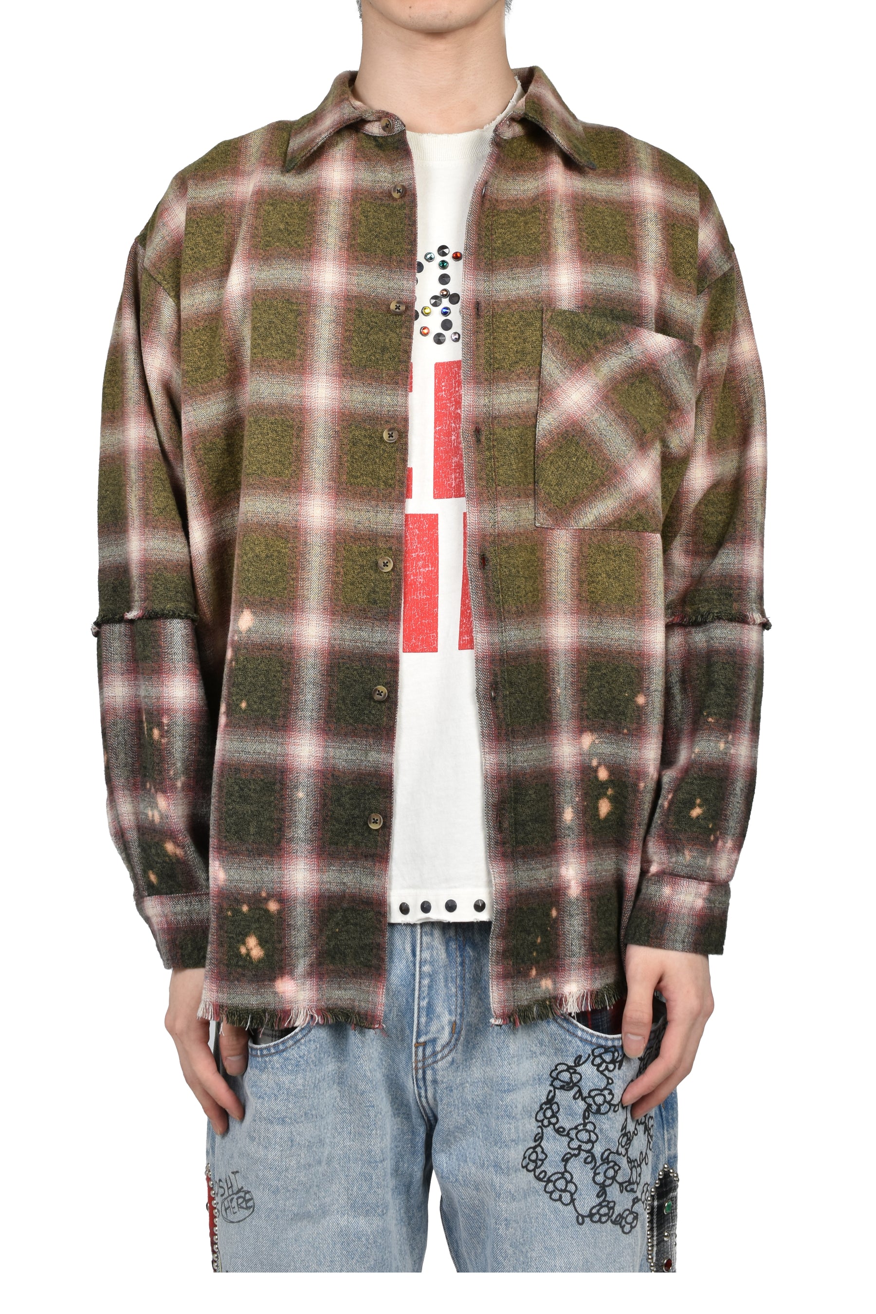 PATCHWORK FLANNEL / BUR/GRN